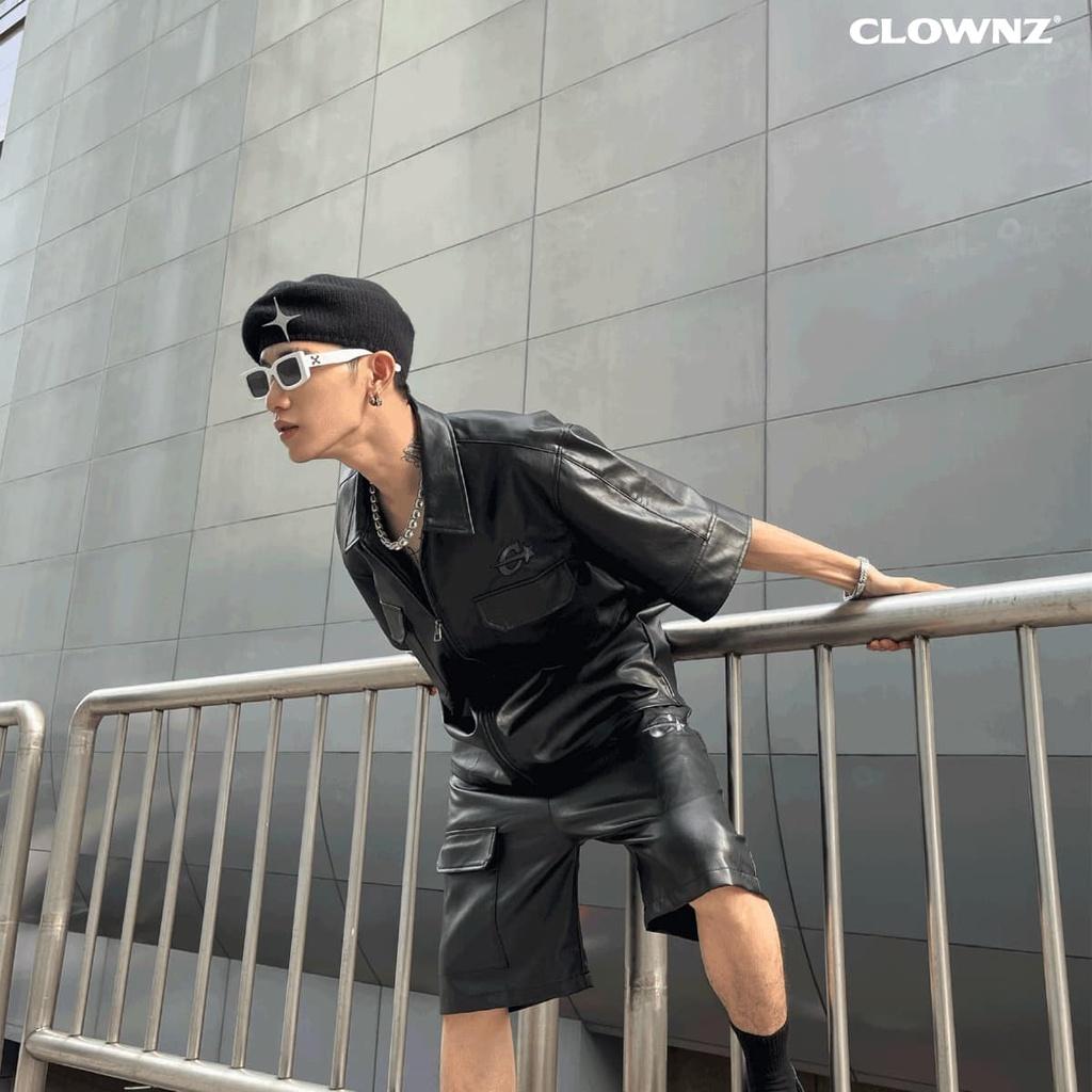 Set áo khoác da C-star Black Leather, da tổng hợp unisex nam nữ form rộng