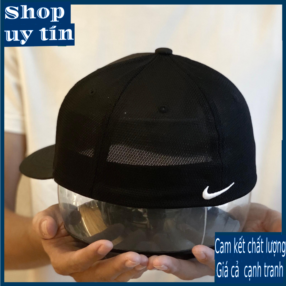 Freeship - MŨ NÓN KẾT LƯỠI TRAI BÍT ĐUÔI THÊU LOGO TRẮNG THỜI TRANG NAM NỮ CAO CẤP - nhiều màu - màu xanh / màu đen/ màu trắng