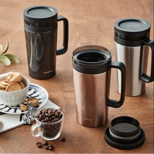 Ly giữ nhiệt Lock&Lock Coffee Filter Mug LHC4197 580ml - Hàng chính hãng, Có lưới lọc trà, Coffee bằng Inox, Chất liệu thép không gỉ, Giữ nóng hoặc giữ lạnh tốt Kèm ống hút Inox 304