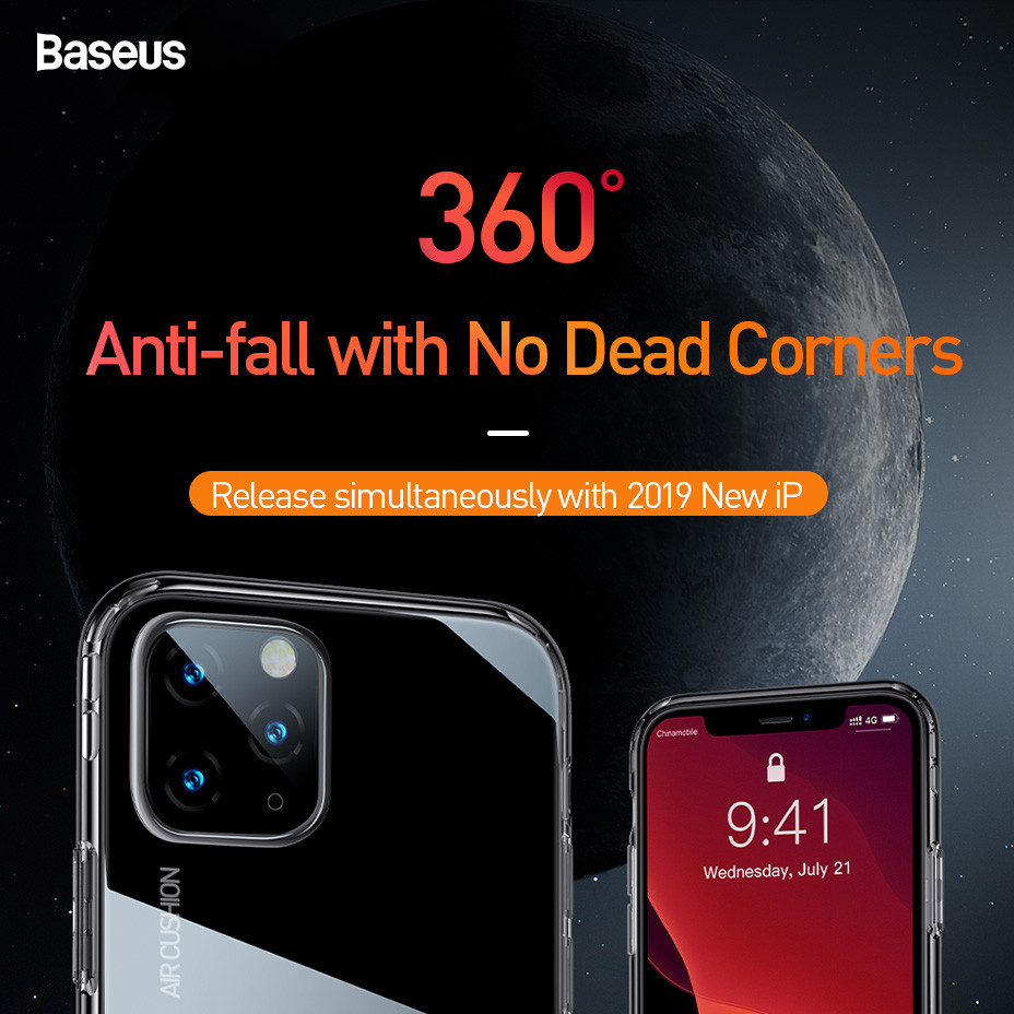 Ốp lưng silicon chống sốc bằng túi khí cho iPhone 11 Pro Max hiệu Baseus safety Airbags Case có gờ bảo vệ camera - Hàng nhập khẩu