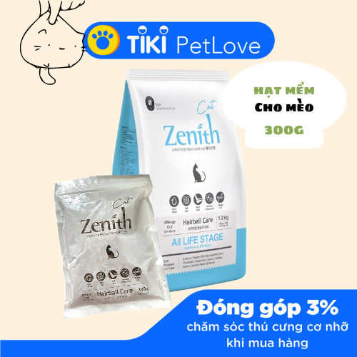 Thức ăn hạt mềm cho mèo Zenith | Không ngũ cốc | Triệt tiêu búi lông | Từ &amp; cá hồi | Cho mèo mọi lứa tuổi