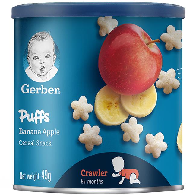 Bánh Ăn Dặm Gerber Puffs Chuối Táo 49g