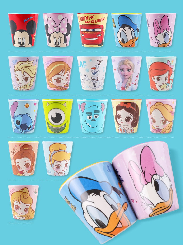 Ly nước hoạt hình Disney nhựa melamine mới 2022 hình xe Car Mcqueen cho bé