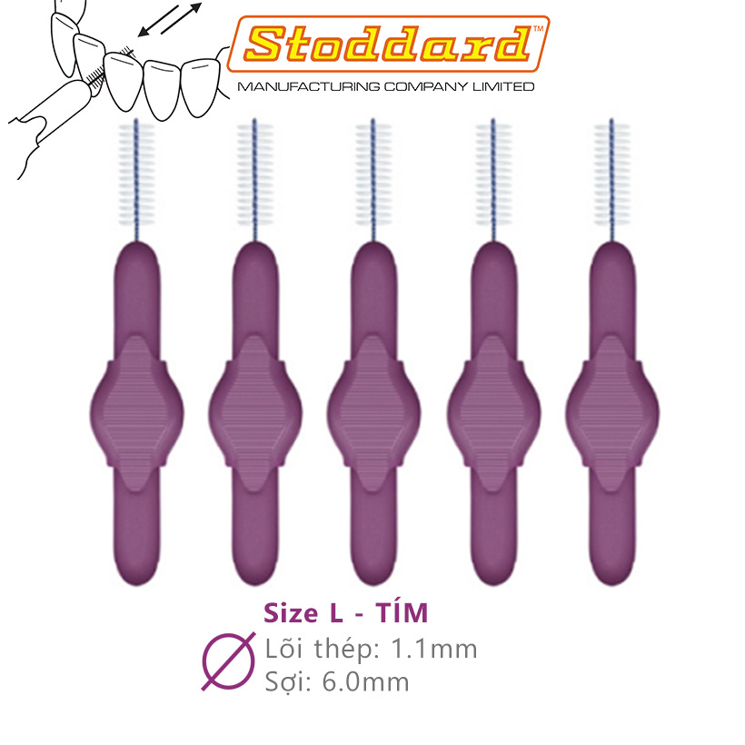 Bộ bàn chải kẽ răng Stoddard từ 0.6 đến 2.5mm - UK