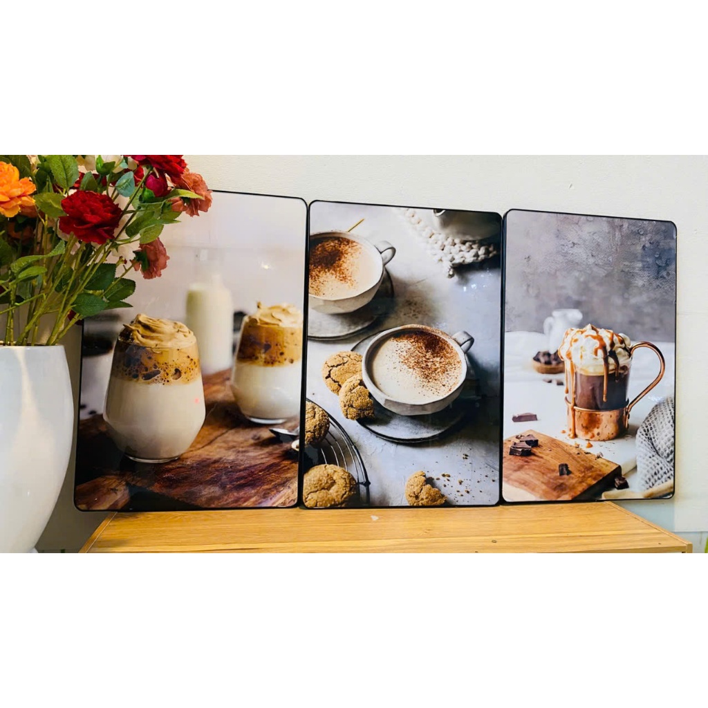 (CÓ ẢNH THẬT)Tranh treo tường trang trí decor quán cà phê 25 tranh có khung tặng kèm đinh treo