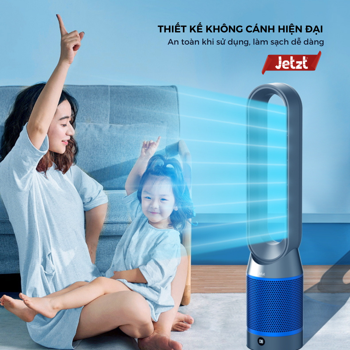 Quạt không cánh tích hợp máy lọc không khí Jetzt Q7 , hàng chính hãng