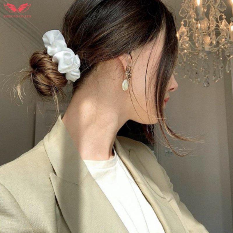 DÂY BUỘC TÓC SCRUNCHIE DỄ THƯƠNG VINGO NHIỀU MÀU XINH XẮN PHONG CÁCH HÀN QUỐC DBTL VNGO