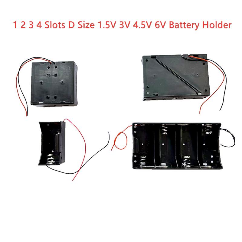 2 3 4 Khe D Size 1.5V 3V 4.5V 6V Giá đỡ pin Cell có dây Hộp đựng pin bền Hộp đựng pin có thể sạc lại Màu sắc: 2 CÁI