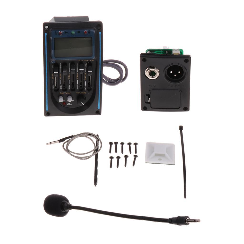 1 Set 5-Band EQ Equalizer Acoustic Guitar LC-5 Pickup Tuner Guitar Parts