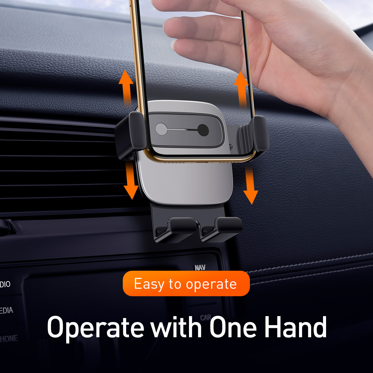 Bộ đế giữ điện thoại trên xe hơi Baseus Cube Gravity Vehicle-Mounted Holder (Air Vent, Navigation Car Mount) Đen - Hàng chính hãng