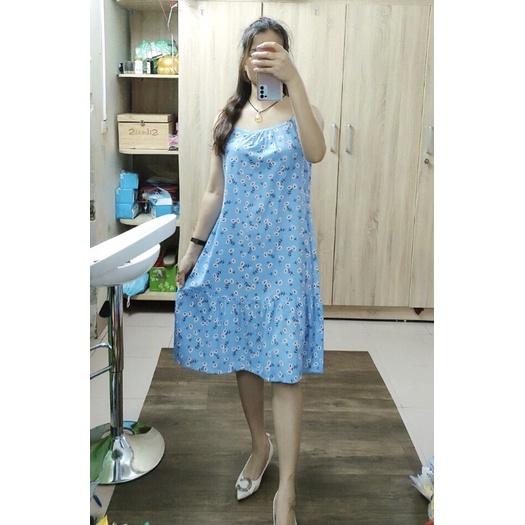 Váy lanh 2s hai dây đuôi cá vải lanh Việt Thắng bền đẹp