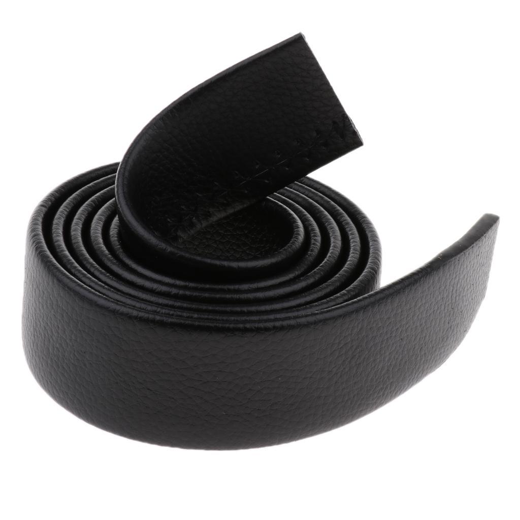 2x Fashion Waist Belt PU Leather Belt Adjustable Automatic Buckle Men Black