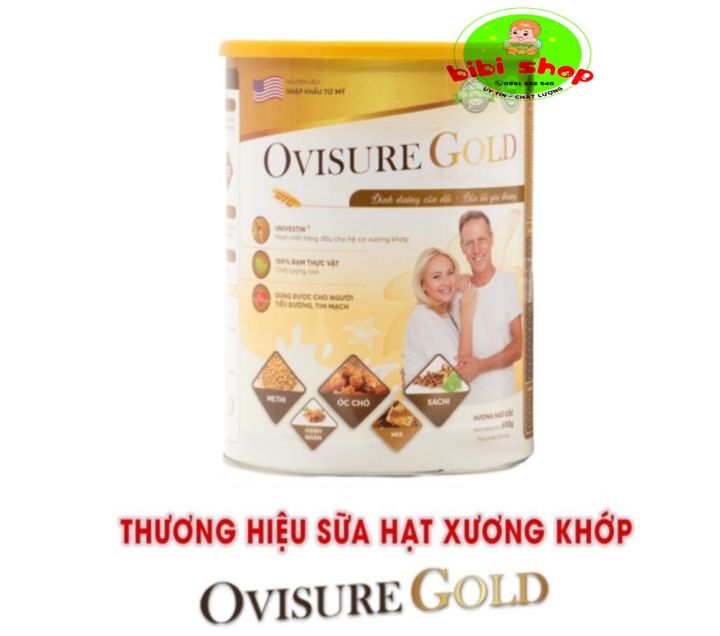 Sữa hạt xương khớp Ovisure Gold giúp xương chắc khỏe lon 650g chính hãng