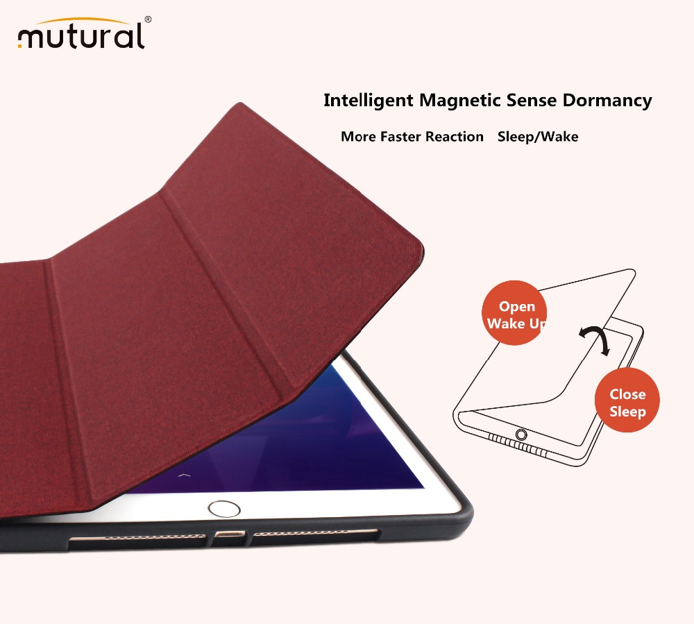 Bao Da Ipad Air 10.5 2019 Hiệu Mutural Có Khe Để Bút Cảm Ứng_Đỏ_ Hàng nhạp khẩu