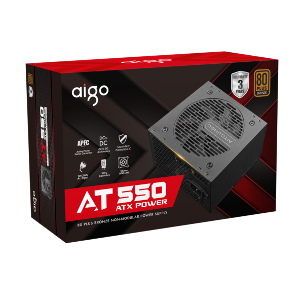 Nguồn Máy Tính AIGO AT550 80BRONZE – Hàng Chính Hãng