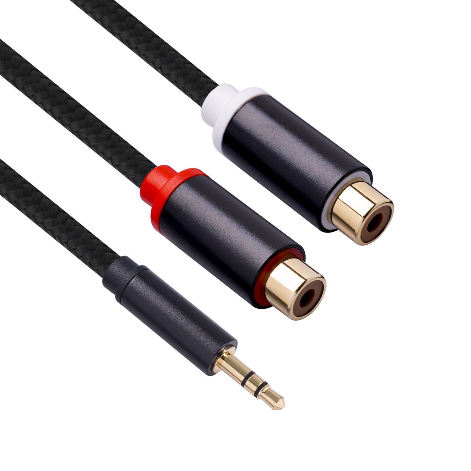 3.5mm to Dual RCA Cable Male-Female Audio Speaker Cord Splitter Cable for CD Player TV Stereo