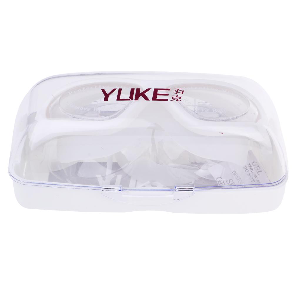 Adult UV Protection Silicone Swimming Goggles Anti-fog Swim Glasses White