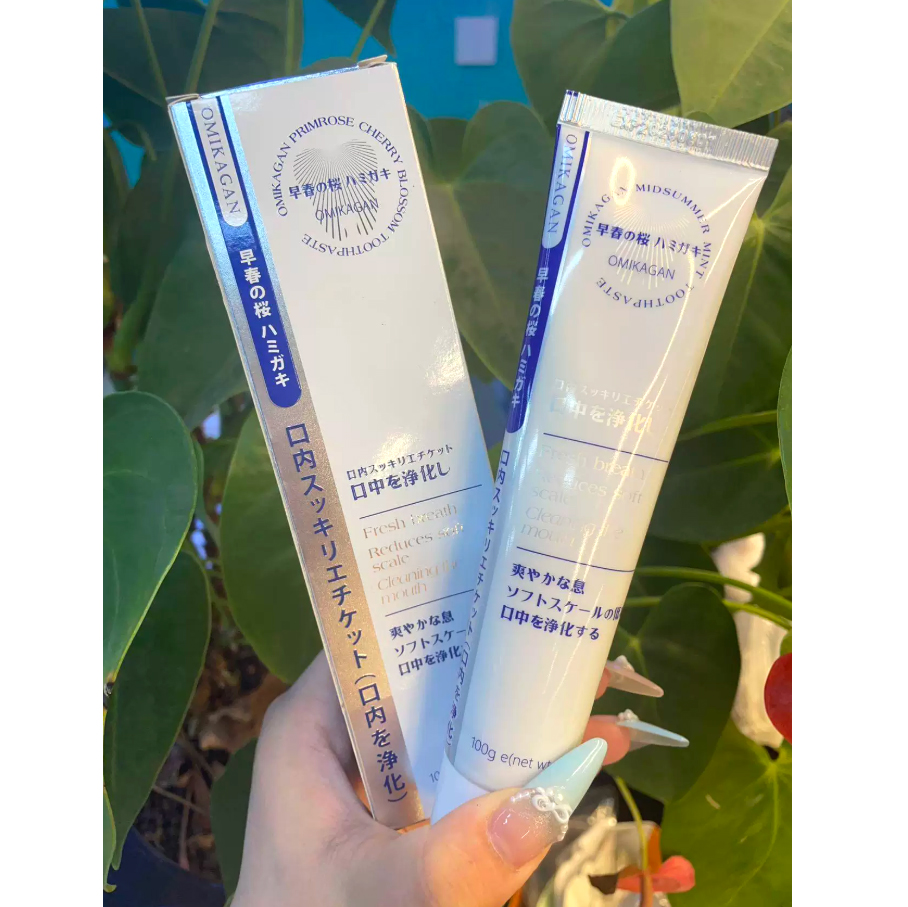 Kem đánh răng Omikagan Hoa Anh Đào, bạc hà Nhật Bản 100g - Hương thơm lãng mạn trắng răng