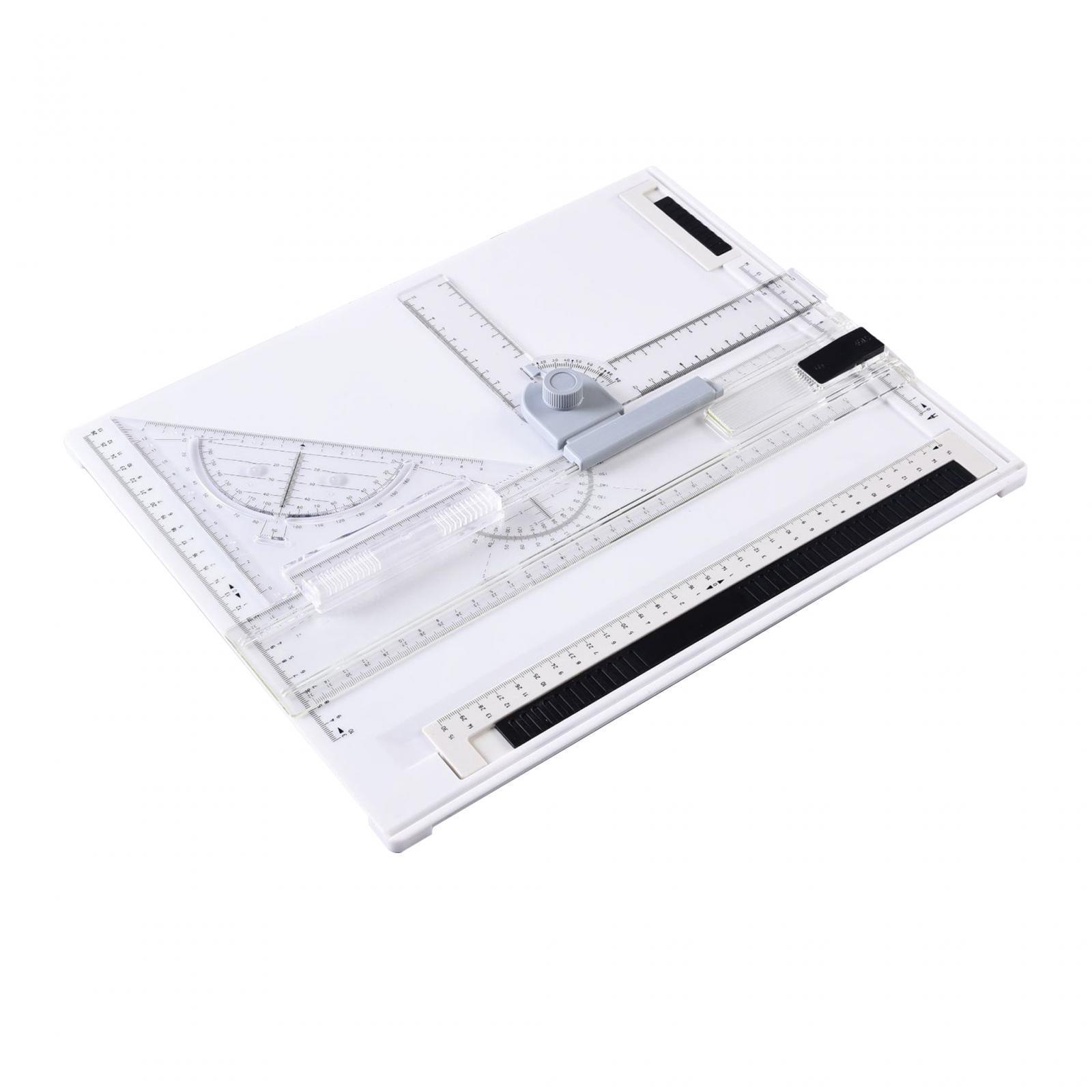 A4 Drawing Board Drafting Table with Clear Ruler Parallel Motion Portable