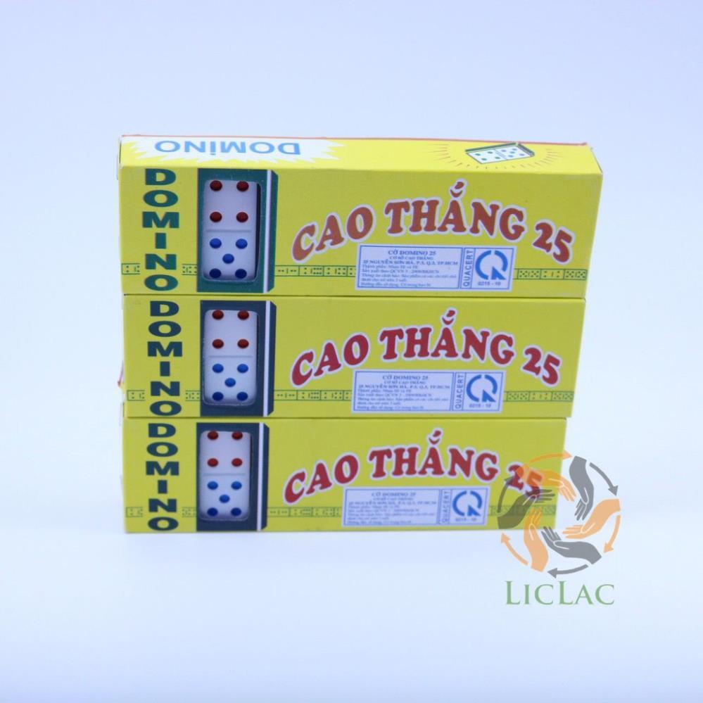 Bộ cờ Domino Cao Thắng 25 làm bằng chất liệu nhựa gồm 28 quân cờ