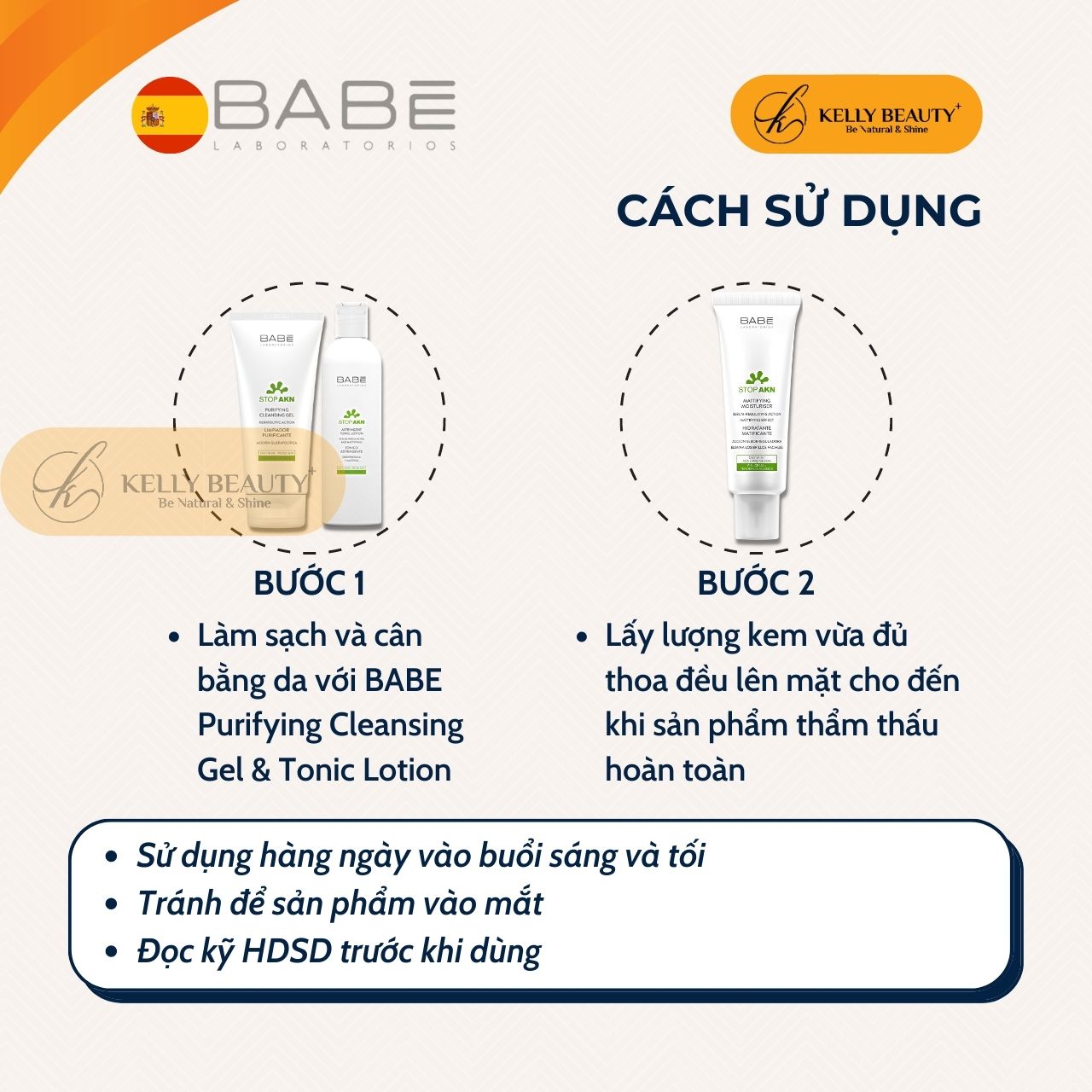 Kem Dưỡng Kiềm Dầu Ngừa Mụn BABE Stop AKN Mattifying Moisturiser - Kelly Beauty