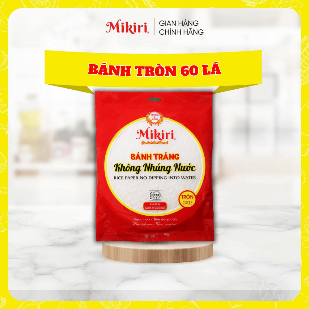 MUA 1 TẶNG 1 - Bộ 2 Bánh tráng Mikiri không nhúng nước vuông tròn lớn - ăn vặt - tiện lợi
