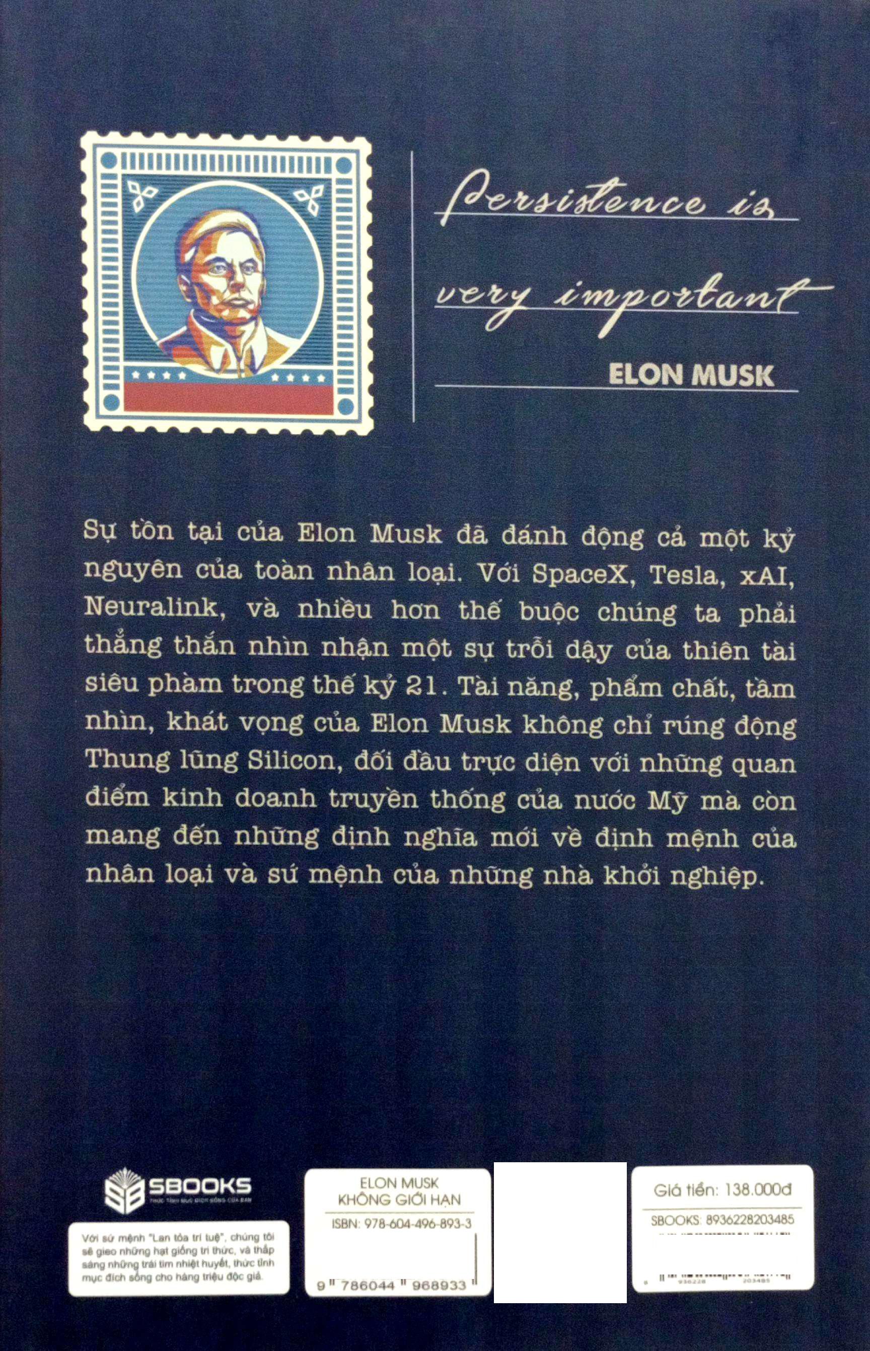 Sách - Elon Musk - Không Giới Hạn - Thiên Tài Siêu Phàm Của Thế Kỷ 21