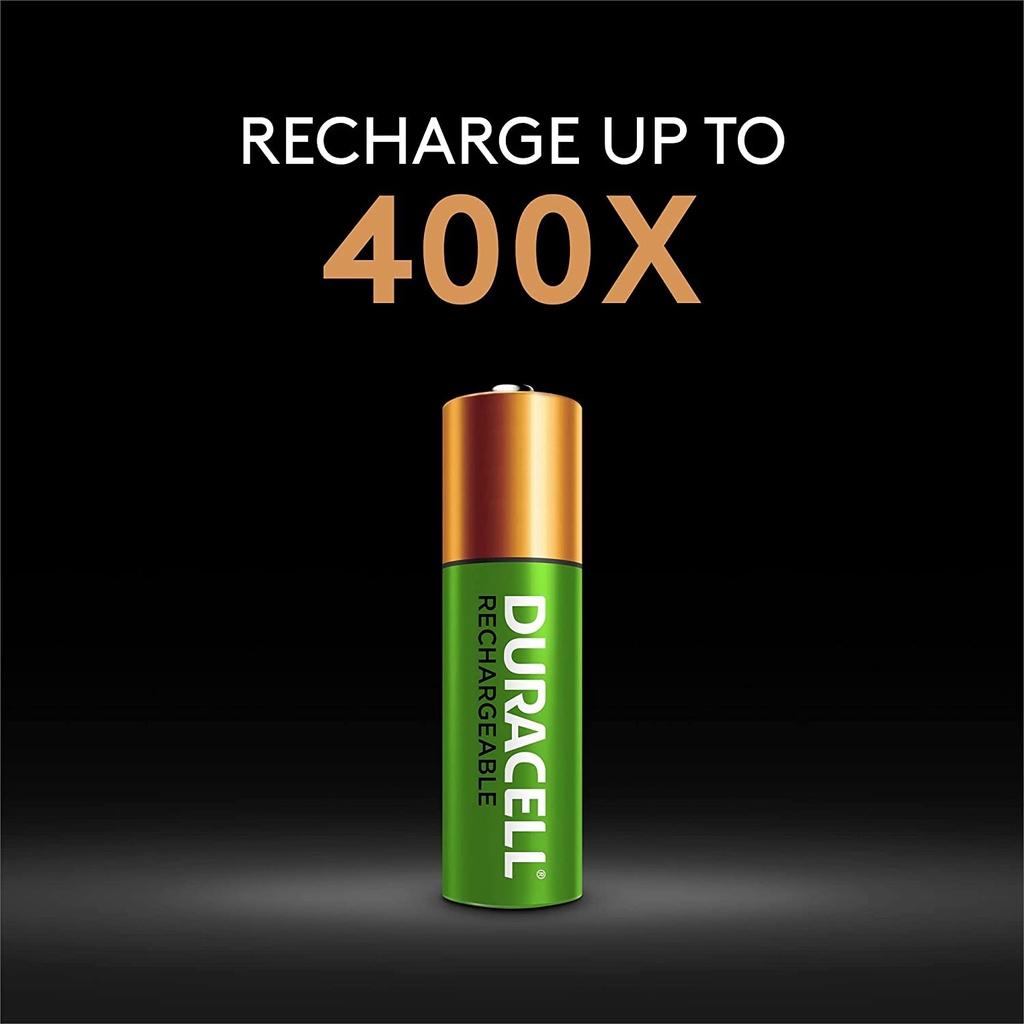 VỈ 4 PIN SẠC AA Duracell - Rechargeable AA Batteries - long lasting, all-purpose Double A battery, SẠC ĐẾN 400 LẦN