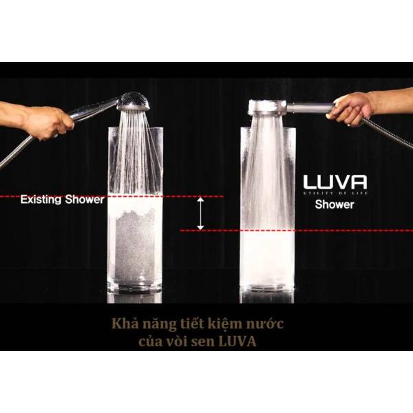 Combo Vòi Sen, Bát Sen Tăng Áp LUVA VS4, Kèm Dây Sen, inox304, chống xoắn, Chính Hãng, BH 12 tháng