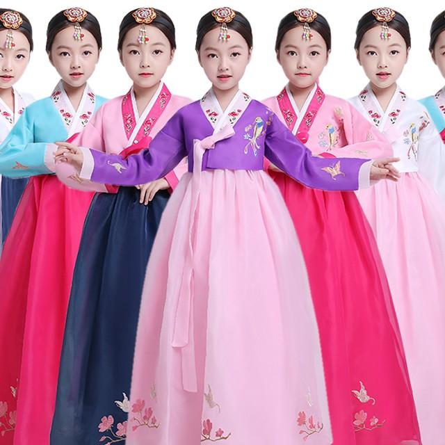 Ảnh thật-S11. Hanbok thêu hoa cho bé gái