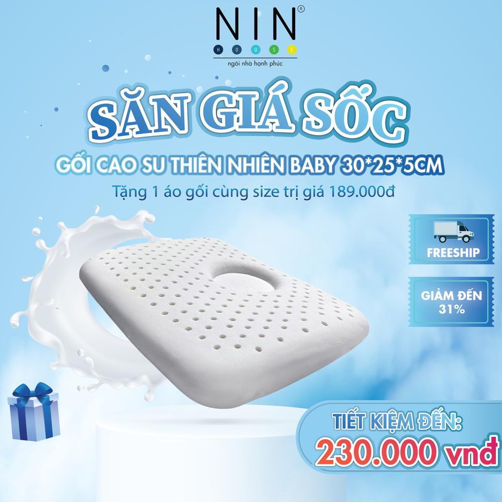 Gối cao su thiên nhiên NIN House chống móp đầu cho bé, Dành cho trẻ nhỏ
