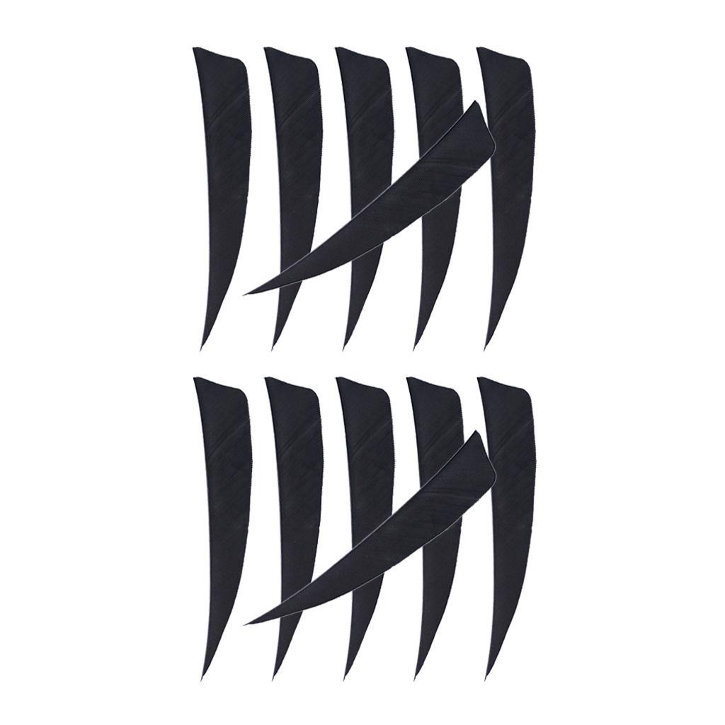 2-6pack 12 Pieces 4 Inch Archery Arrow Feathers Fletchings Vanes Black