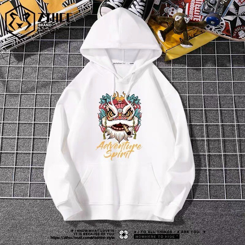 Áo Hoodie In Hình Kỳ Lân Phong Cách Năng Động Dáng Rộng Hàn Quốc