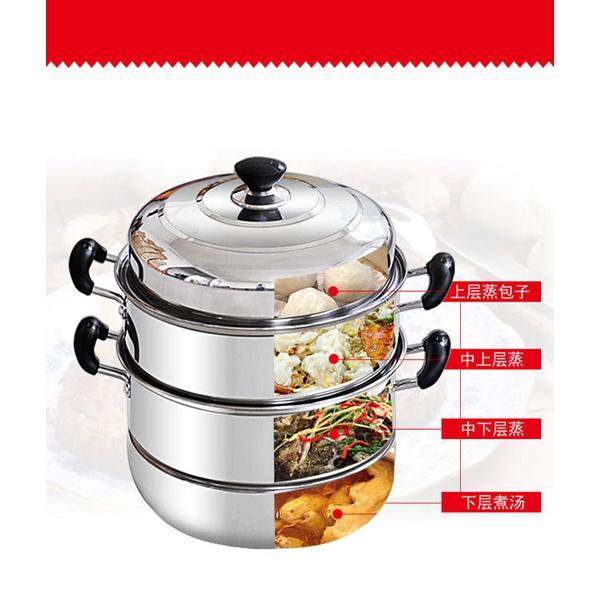 Nồi hấp 3 tầng inox 28cm