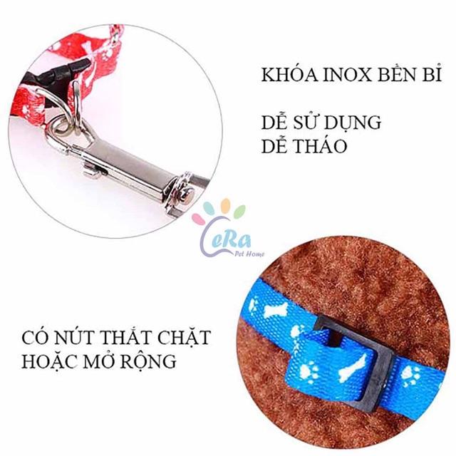 Dây dắt kèm đai yếm cả thân cho chó mèo. dài 1m2 - nhiều màu sắc