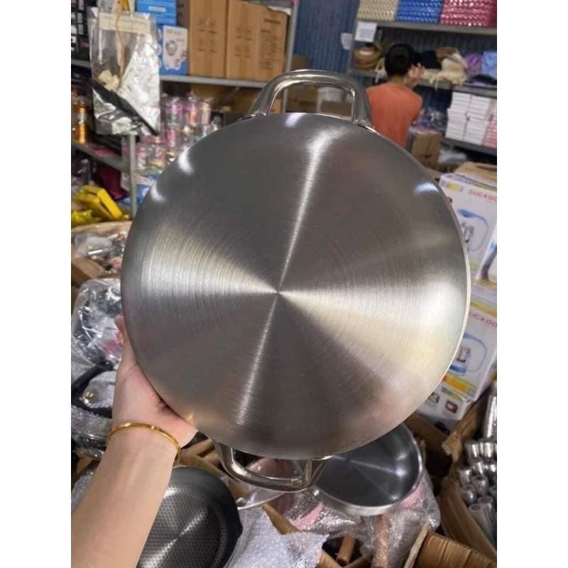 CHẢO TỔ ONG 2 QUAI MẪU MỚI SIZE 28 - 30CM, CHẢO TỔ ONG ĐÁY PHẲNG 2 QUAI MẪU MỚI