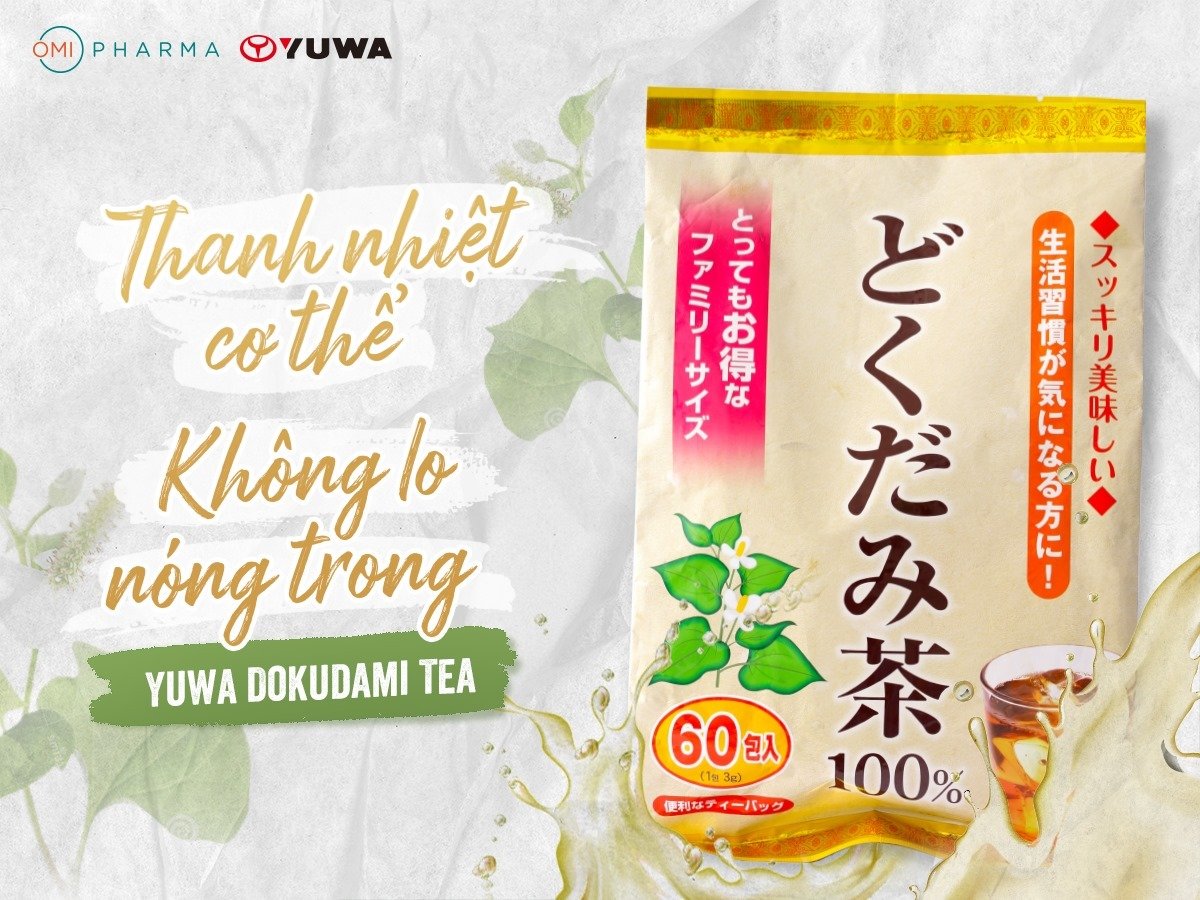 Trà Diếp Cá Yuwa 100% Lá Diếp Cá Giải Nhiệt Giải Độc, Trừ Nắng Nóng Mùa Hè Yuwa Dokudami Tea 100% Gói 60 gói