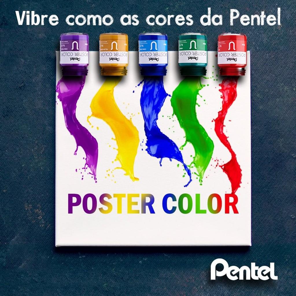 Bộ 12 Màu Bột Poster Pentel WPU2-12 | Màu Vẽ Bền, Lâu Phai, Không Độc Hại