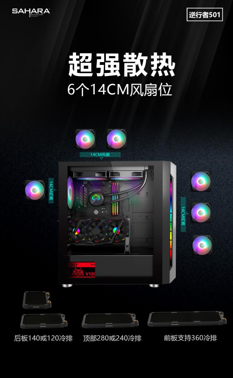 VỎ MÁY TÍNH , THÙNG CASE MÁY TÍNH SAHARA 501,M-ATX,ATX,MICRO ATX Mặt hông giả kính - Hàng nhập khẩu