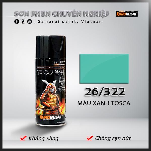 Sơn xịt Samurai Kurobushi - MÀU XANH TOSCA 322 (400ml)