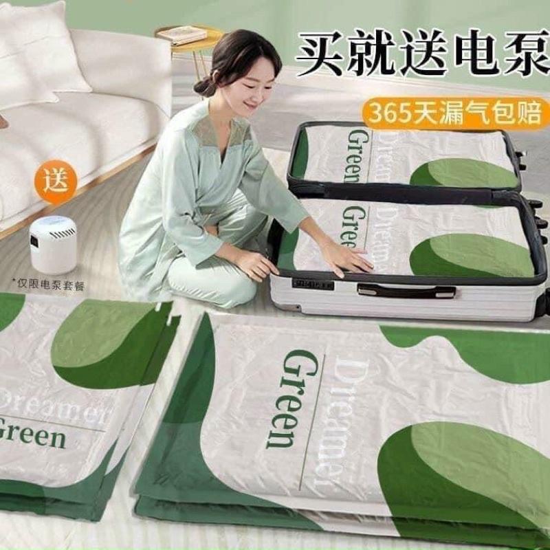 Túi hút chân không đựng quần áo chăn gối gồm bơm hút