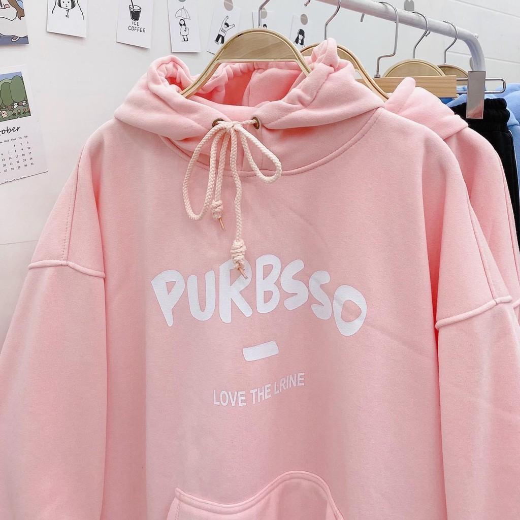 Áo Hoodie Chống Nắng THIFU FASHION In Chữ PURBSSO Nón 2 Lớp Chất Liệu Thun PE Cho Nam Và Nữ Dưới 70kg