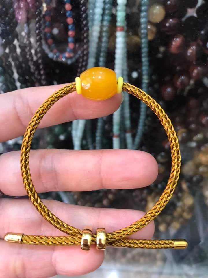 VÒNG TAY LU THỐNG VÀNG ANH TRÒN KIỂU DÂY VÀNG ĐẸP NỮ MẠNG KIM THỔ THỦY CHẤT LIỆU ĐÁ MÃ NÃO FREESIZE Ạ