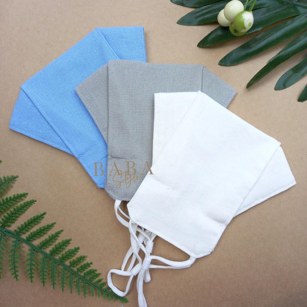 ComBo 3 Khẩu Trang 3D 3 Lớp Vải Sợi Linen 3 Lớp Set 3 Khẩu Trang Thời Trang Nhiều Màu Dùng Nhiều Lần Tặng Kèm Quà Tặng