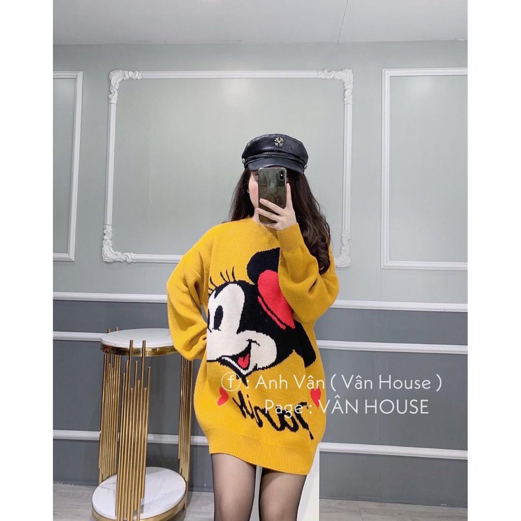 Aó len mickey big size 2 màu đỏ &amp;vàng bigsize nữ 60-90kg (hình thật