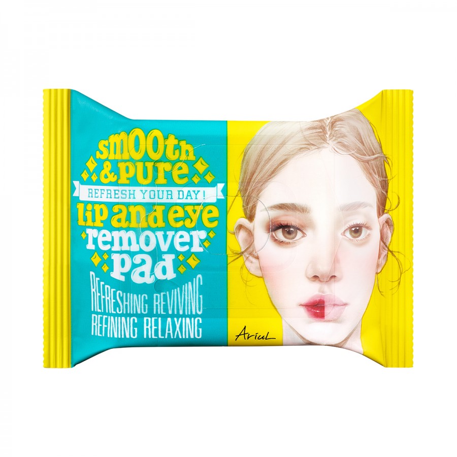 Khăn Giấy Tẩy Trang Mắt Môi Ariul Stress Relieving Purefull Lip &amp; Eye Remover Pad (30 Miếng)