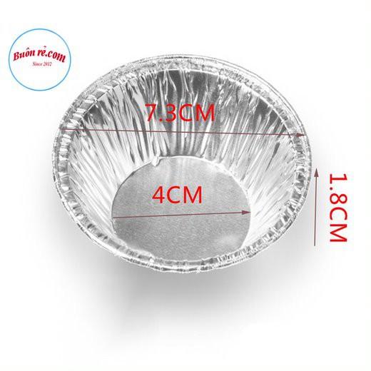 Set 100 Khuôn làm bánh tart trứng bằng giấy bạc tiện lợi - Cốc, đế bánh tart trứng dùng một lần Br01459