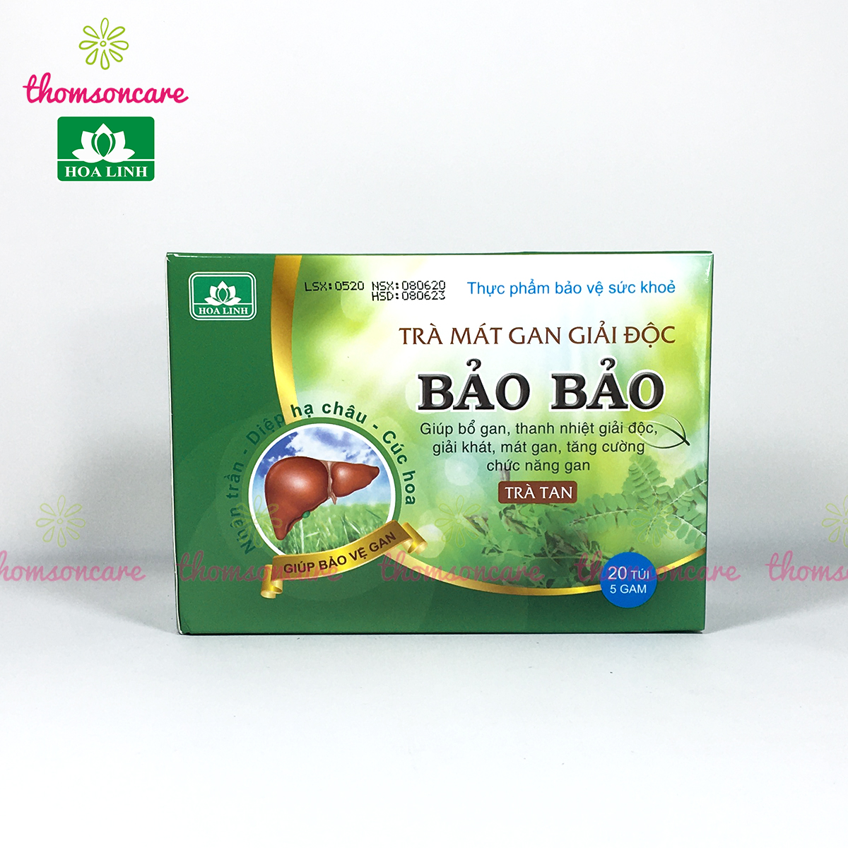 Trà tan Bảo Bảo - Hỗ trợ mát gan, thanh nhiệt, giải độc - Dạng túi hòa tann của Dược Hoa Linh