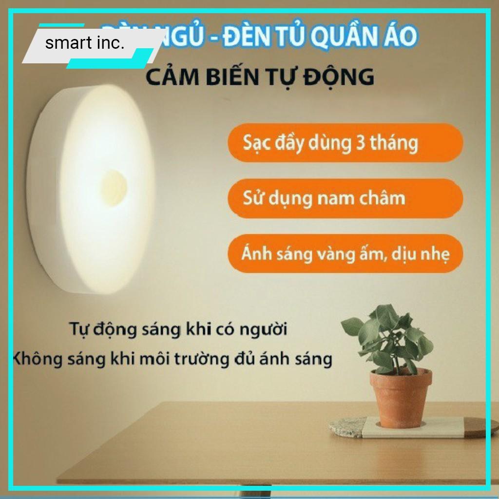 Đèn Led Ngủ Tự Sáng Ban Đêm Cảm Biến Chuyển Động Dán Tường Sạc Pin