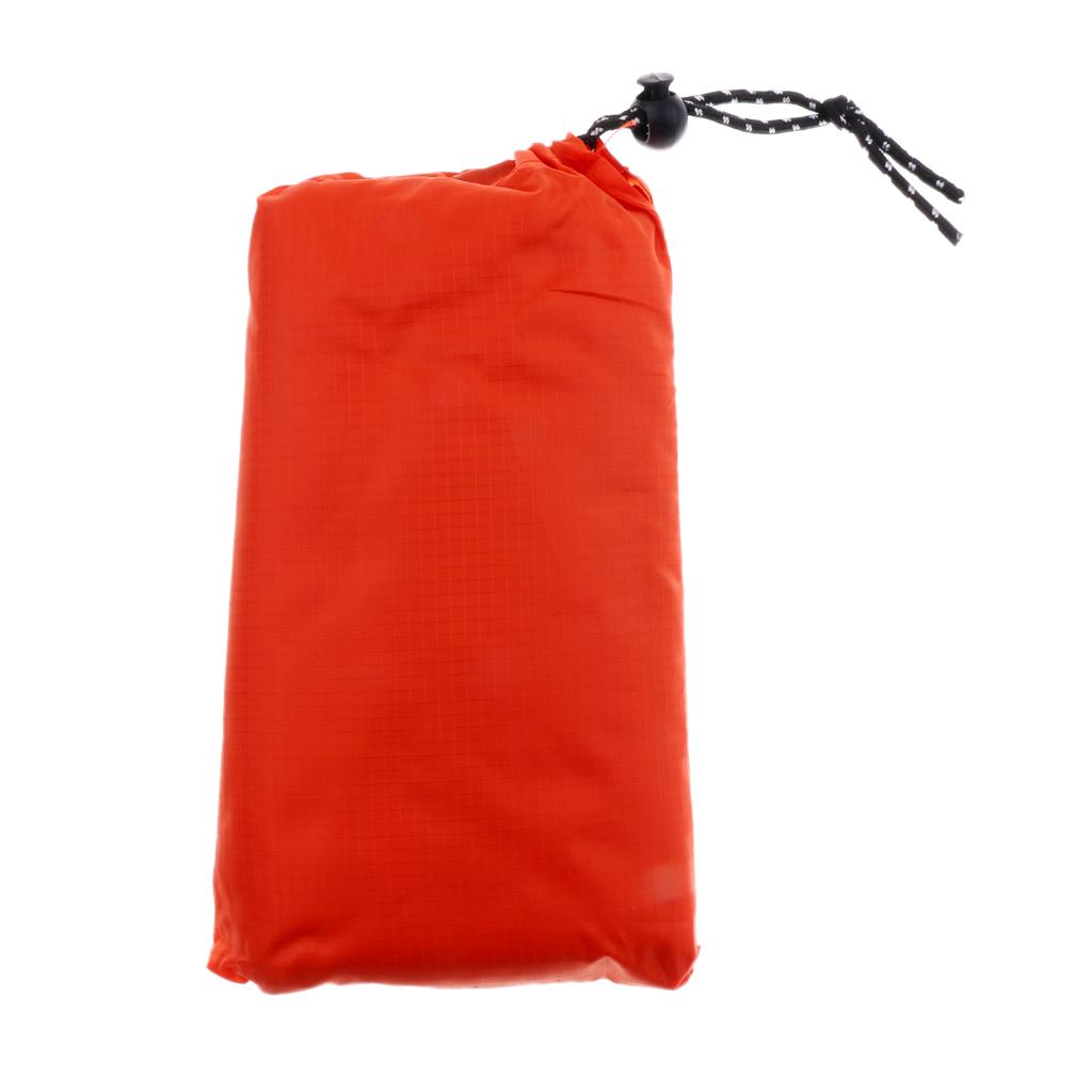 Outdoor 3in1 Raincoat Poncho Backpack Rain Cover Tent Mat Waterproof Orange